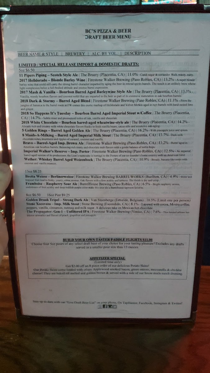 Menu Bc's Pizza & Beer-10